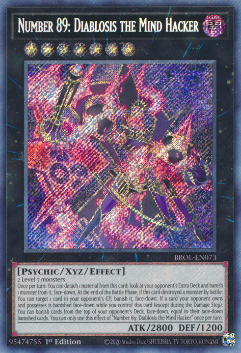 Number 89: Diablosis the Mind Hacker (BROL-EN073) Secret Rare - Near Mint 1st Edition