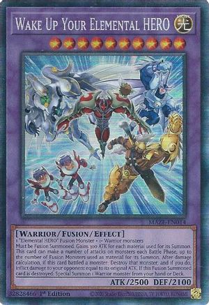 Wake Up Your Elemental HERO (MAZE-EN014) Collectors Rare - Near Mint 1st Edition