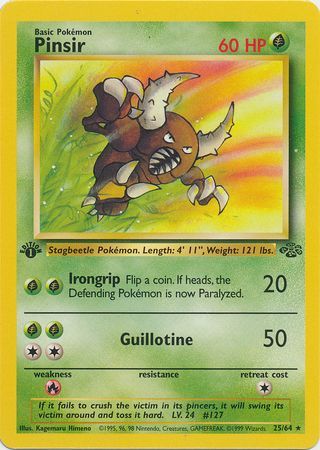 Pinsir  - 25/64 (JU) Rare - Near Mint 1st Edition