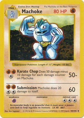 Machoke - 034/102 (BSS) Uncommon - Near Mint Unlimited