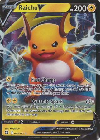 Raichu V - 045/172 (SWSH09) Ultra Rare - Near Mint Holofoil