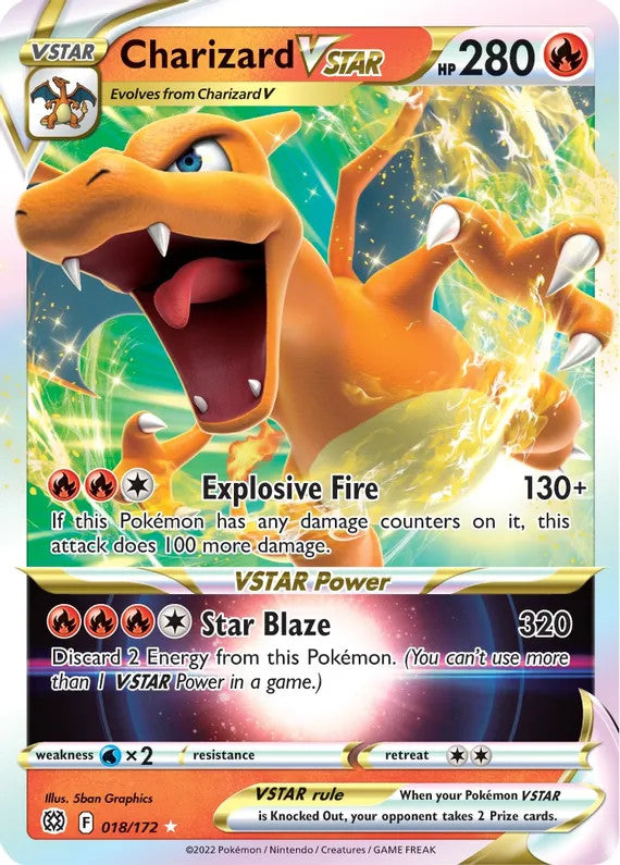 Charizard VSTAR - 018/172 (SWSH09) Ultra Rare - Near Mint Holofoil