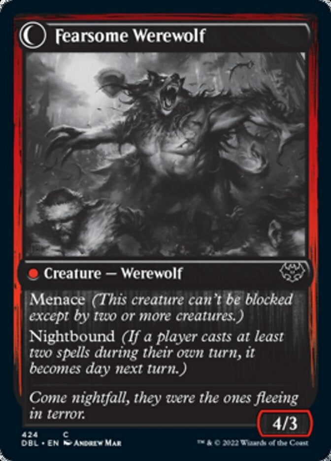 Fearful Villager // Fearsome Werewolf [#424] (DBL-C)