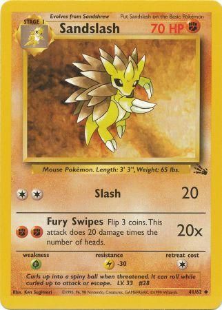 Sandslash - 41/62 (FO) Uncommon - Near Mint Unlimited