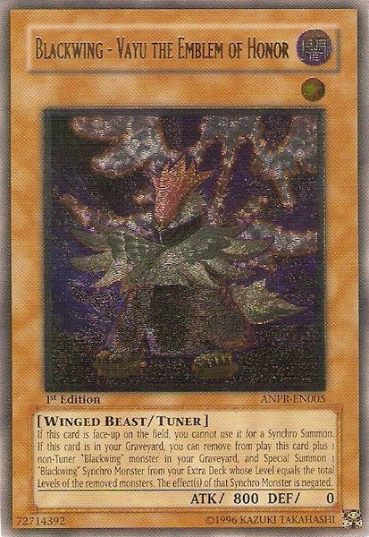 Blackwing - Vayu the Emblem of Honor (UTR) (ANPR-EN005) Ultimate Rare - Near Mint 1st Edition