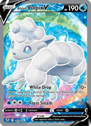 Alolan Vulpix V (Full Art) - 173/195 (SWSH12) Ultra Rare - Near Mint Holofoil