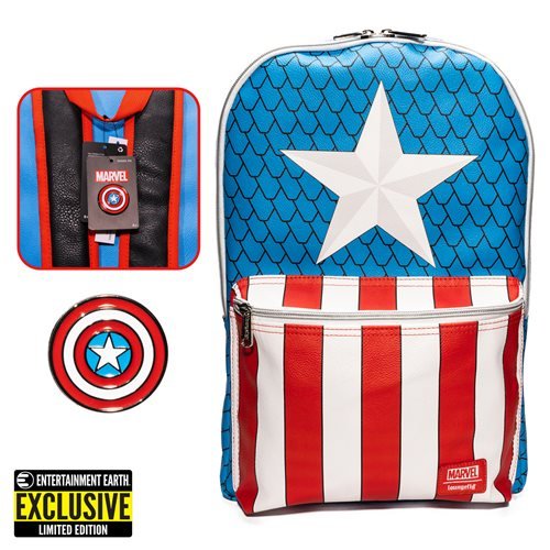 Captain America Backpack w/ Pin Set