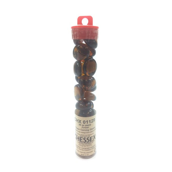 CHX01129: Glass Stones Tube - Amber (20) (Discontinued)