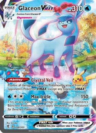 Glaceon VMAX (Alternate Art Secret) - 209/203 (SWSH07) Secret Rare - Near Mint Holofoil