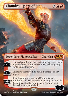 Chandra, Heart of Fire [#283 Borderless Planeswalkers] (M21-M)